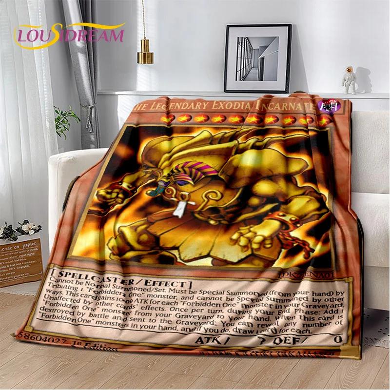 Monster Gold Card Cartoon Yu-Gi-Oh Anime Blue Eyes Dragon Game Soft Flannel Blanket for Bed Bedroom Sofa Picnic,Outdoors Leisure