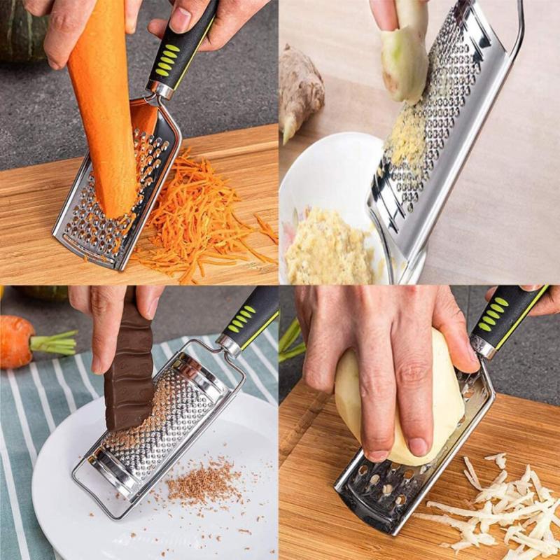 Kitchen Cheese Grater & Lemon Zester, 3 Graters Set, Razor-Sharp Stainless Steel Blade, Ergonomic TPR Handle