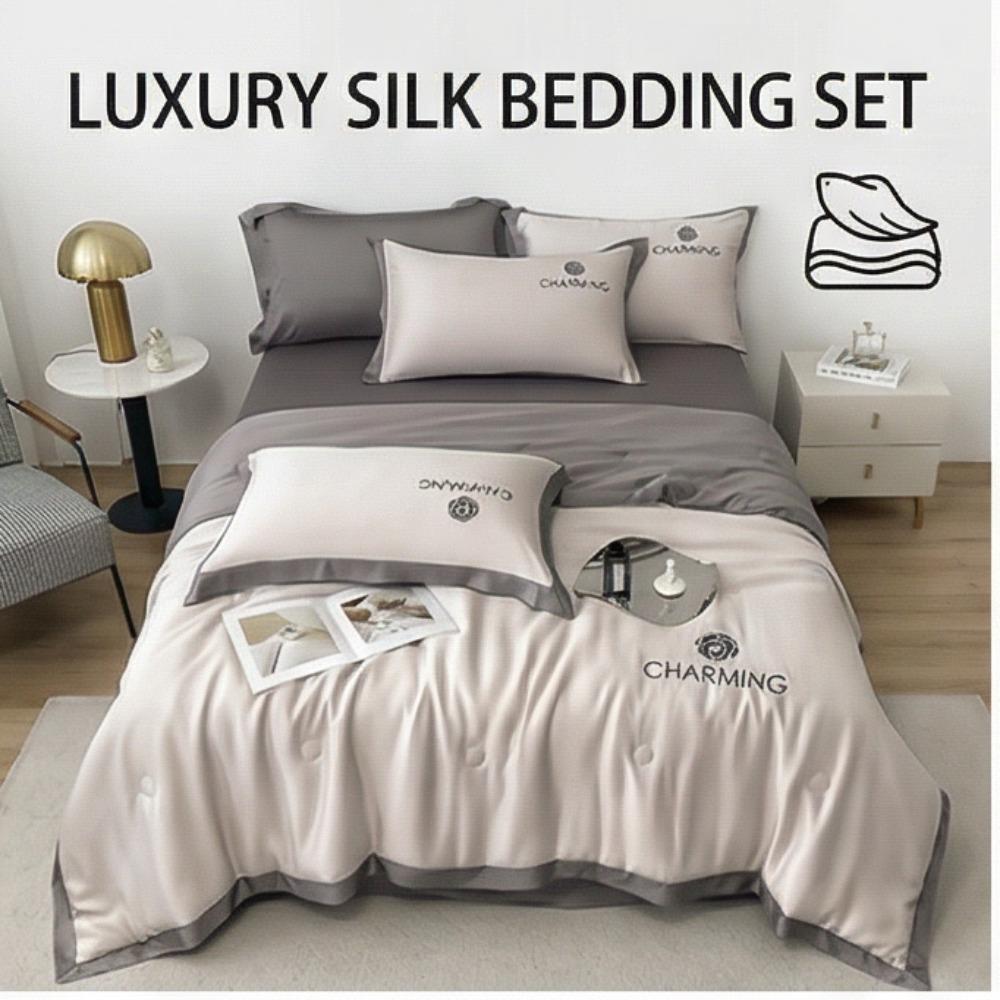 Summer Air Conditioning Quilt with Cool Feeling Ice Silk Summer Set - Machine Washable