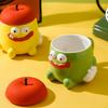 Cartoon Funny Apple Ceramic Mug Thick Lips Big Mouse Apple Shaped Coffee Mug Breakfast Milk Cup For Kids