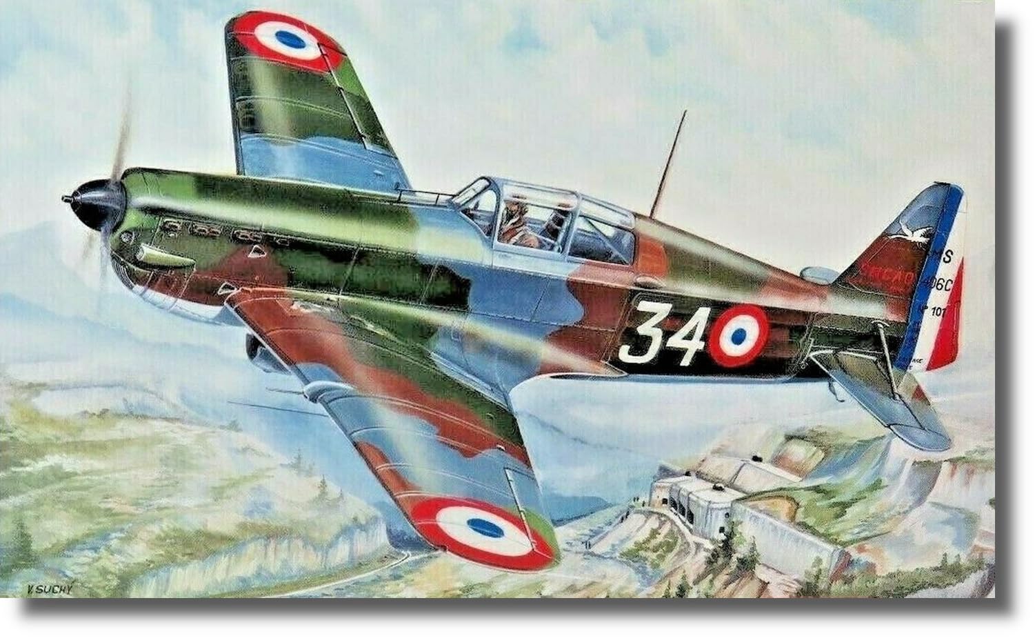 

SEMAR 1/72 Scale French Morane-Saulnier MS406 Fighter Plane Plastic Model Kit SME72849