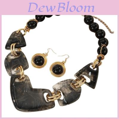 Geometrisches Harzschmuck-Set Mit Anhänger-Ohrringen Für Damen Und Herren