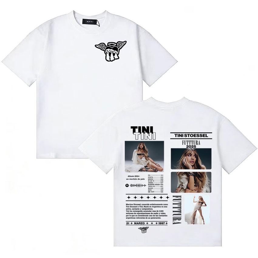 Singer TINI STOESSEL Futtura Harajuku Merch Tee Shirts Unisexs Women Short Sleeve Tshirts Fashion Streetwear ONeck Cotton Tshirt
