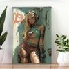 Fashion Blonde Lady Metal Wall Art Print - Waterproof UV-Resistant Decor for Living Room Bedroom Office Easy to Hang Perfect Gif