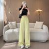 Lemon Yellow Women's High-Waist Wide-Leg Jeans - Retro Summer Style