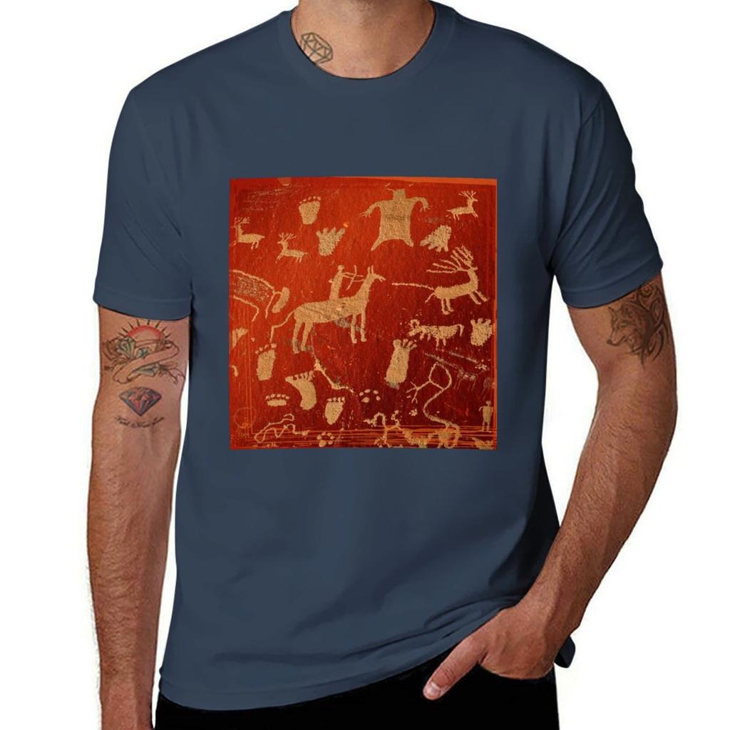 Petroglyphs on newspaper rock at Canyonlands national park Tshirt quick drying boys animal print sweat shirts men