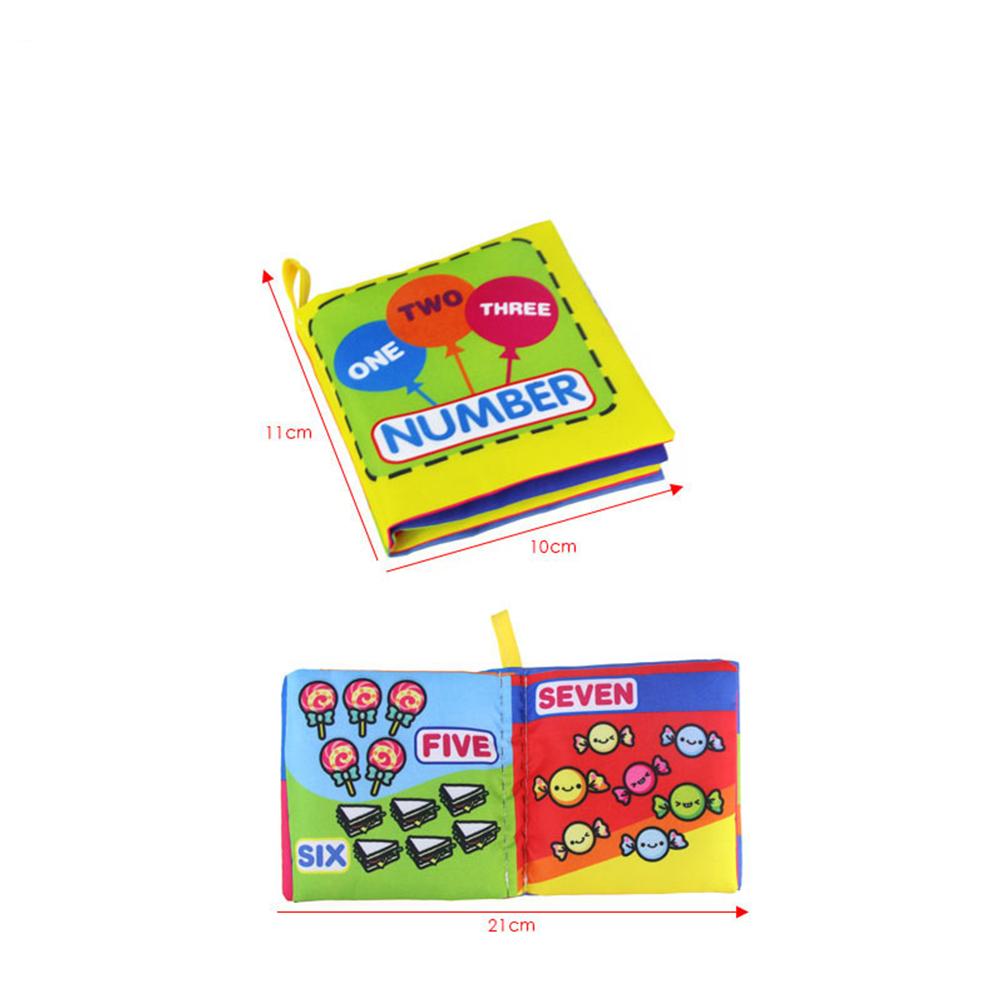 Early Education Toy English Palm Book Animal Digital Shape Recognition Green Cloth Book Gift