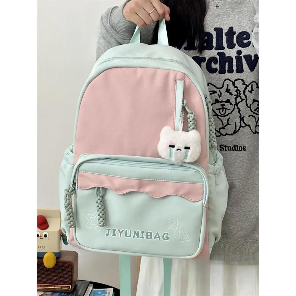 Soft girl ins backpack student simple versatile college junior high school student backpack female