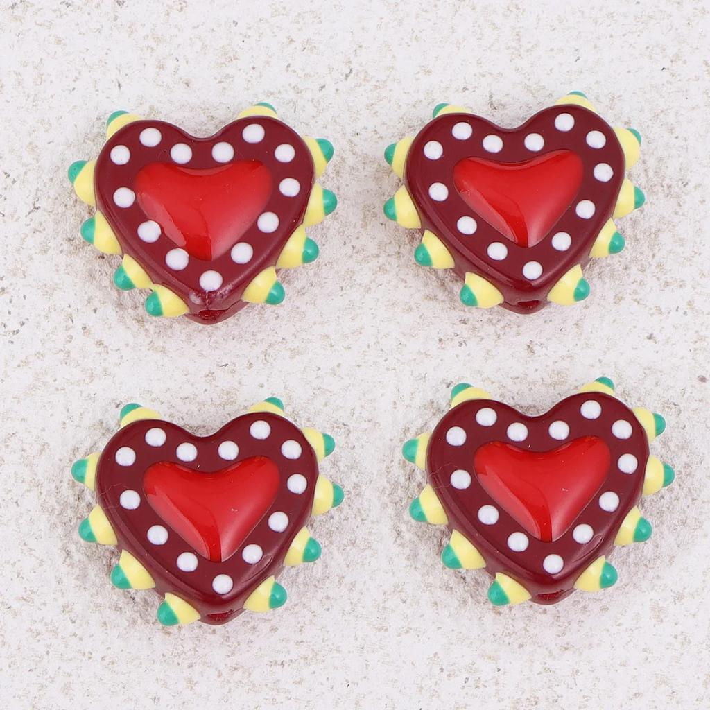 TX63 1Pcs Fun Design Sense Heart Handmade Bumpy Charm Beads Glass Spacer Texture Bead DIY Earring Bracelet Necklace Jewelry