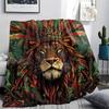 Lion Print Flannel Blanket, High Quality Comfortable for All Seasons, Home Decor, Warmth and Comfort, Perfect for Christmas Gifts