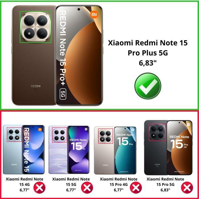 Verre Trempé pour Xiaomi Redmi Note 15 PRO PLUS 5G et Protection Caméra [Pack 2] Film Vitre Protection Phonillico®