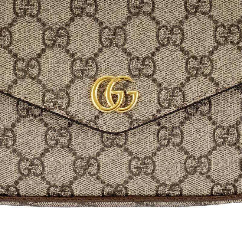 Gucci Ophidia Doppel G Logo Druckknopfverschluss Leinwand und Leder Mini-Schultertasche Damen Schultertasche Braun 764961-96IWG-8745