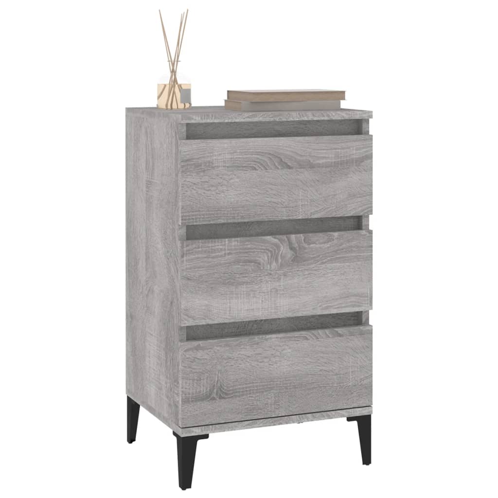 Nightstand Gray Sonoma 40 x 35 x 70 cm Engineered Wood