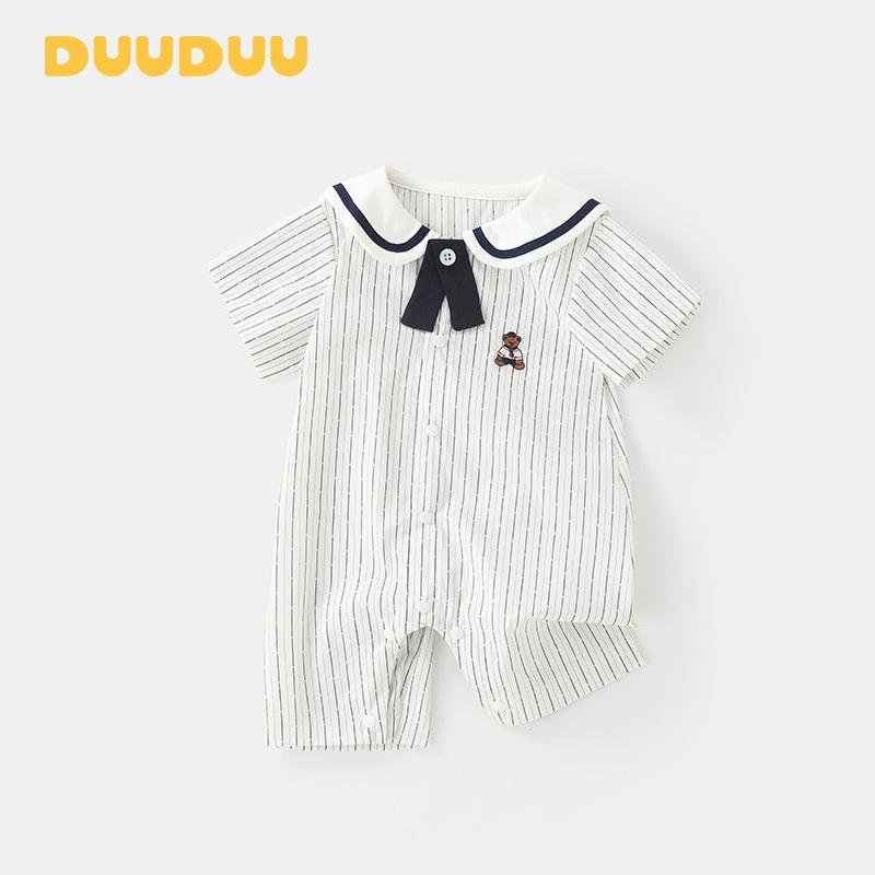 

DUUDUU Stripes Summer 2025 Infant Short Sleeve Romper 66 cm