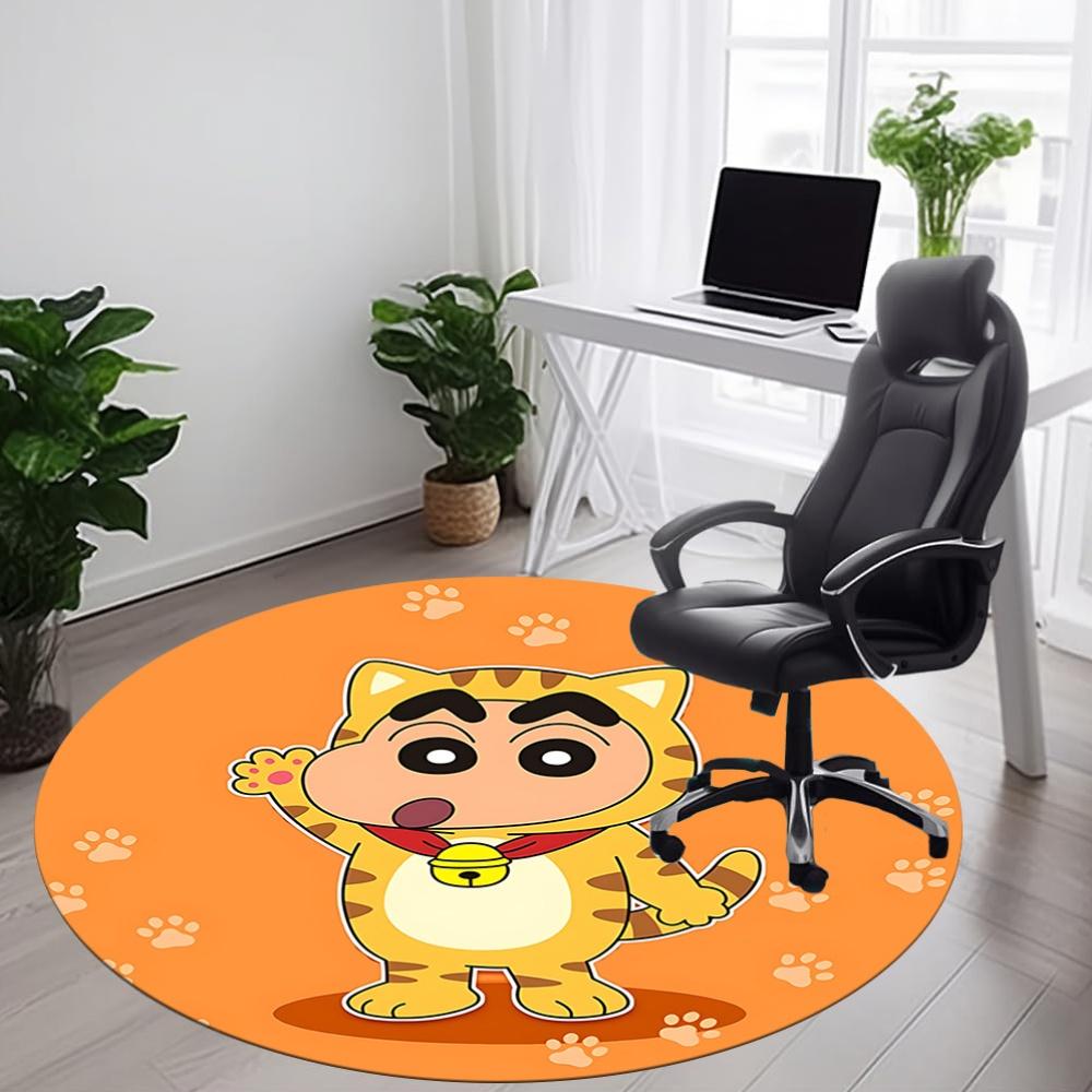 Crayon Shin-chan Tiger Office Round Area Rug, Under Office Chairs Bedroom Living Room Home Decor, a1022382