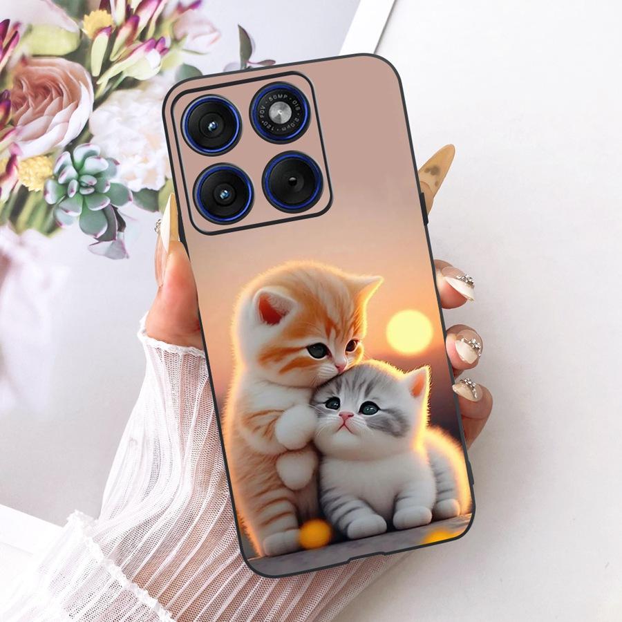 For Motorola Edge 70 / Moto X70 Air Back Cover for Moto Edge70 X 70Air Case TPU Soft Silicone Cute Cat Printed Phone Case Cover
