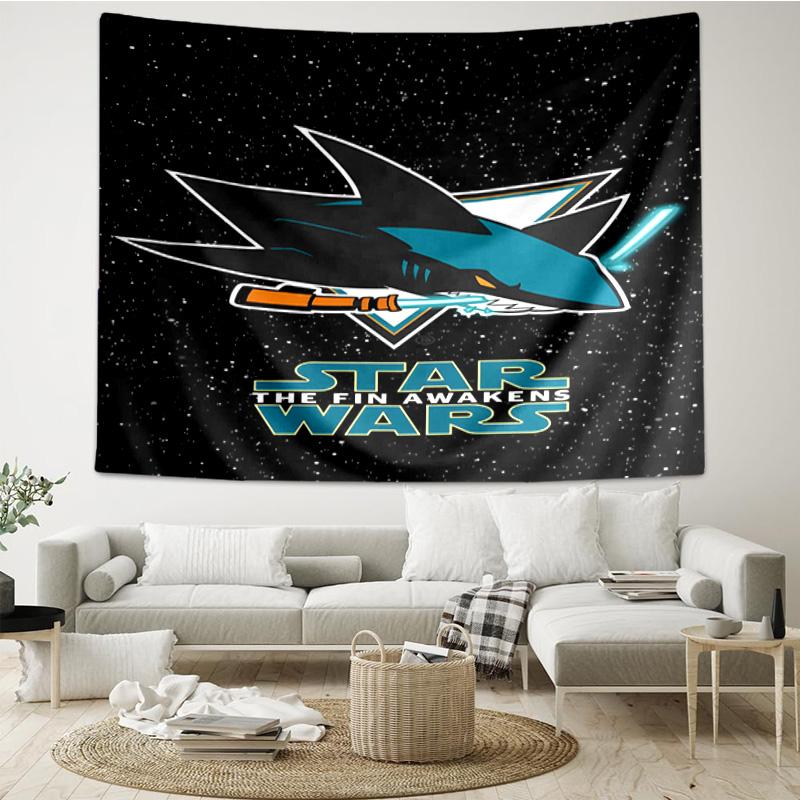 San-Jose Sharks Hockey Tapestry, Unique Design Tapestry, Wall Decor for Bedroom,Livingroom, Playroom,Heartwarming Fan Holiday Gifts