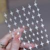 1 pz Adesivi per unghie 3D con glitter riflettenti, farfalle argentate, stelle, cuori, decorazioni per nail art scintillanti, manicure