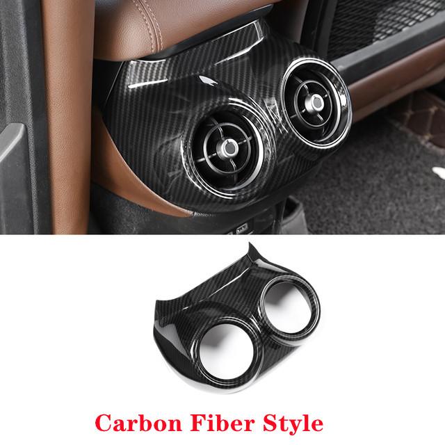 Carbon-Faser-Stil, dekorativer Rahmen für die hintere Auspufföffnung, passend für Alfa Romeo Stelvio 2017– Auto-Innenraum