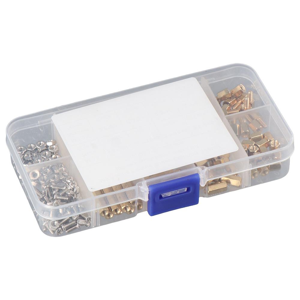 200 Pcs M2.5 Standoff Screw Nut Assortment Kit Gold Nut & Bolt Sets DIY Electronic Projects