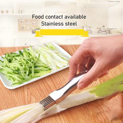 Cortador de Cebolleta de Acero Inoxidable Afilado Ultra Fino Cortador de Verduras Múltiples Cuchillas Eficiente Rebanador de Cebolleta Preparación de Alimentos