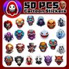 50 Horror Grimace Graffiti Stickers Thriller Skull Halloween Horror Spoof Stickers