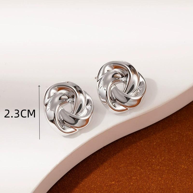 Hyperbole Long Water Droplet Flower Wing Round Wave Square Shell Golden Pendant Earrings for Women CCB Smooth Creative Jewelry