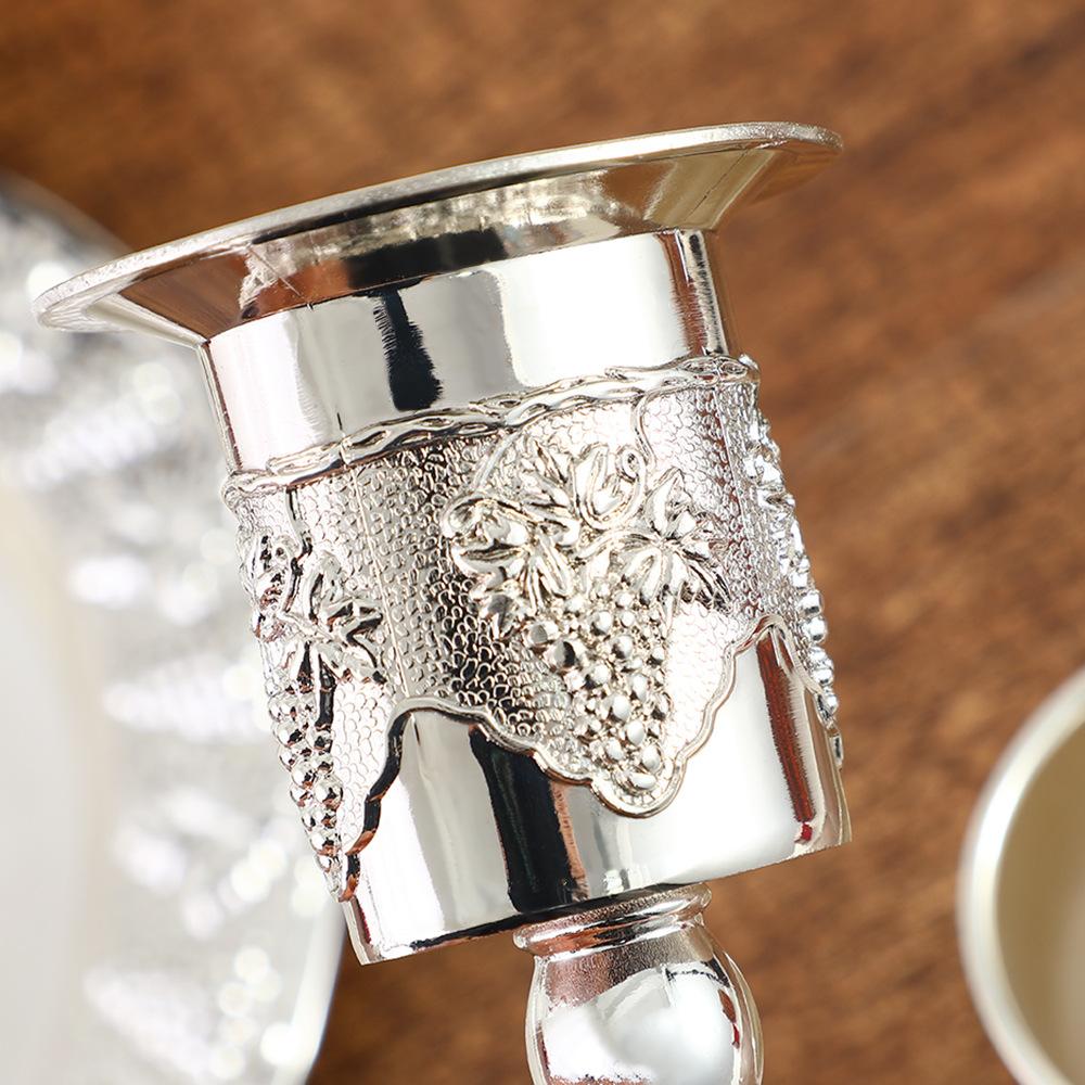Set da Vino Havdalah 4 Pezzi Bicchiere da Vino Kiddush Tazza e Vassoio Portacandele Havdalah Scatola Spezie Besamim per la Fine del Sabbath