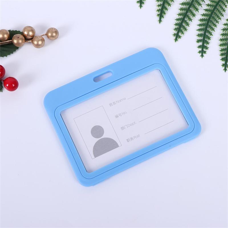Plastic Double Sided Transparent Employees Work School Credential Badge Office Pass Id Card Holder Accessories Lanyard Decor