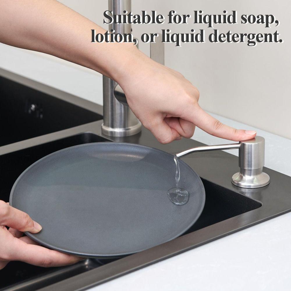 Brushed Nickel Built-in Soap Dispenser Hand Press Head Hand Press Dispenser Kitchen Use