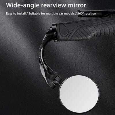 1 Pair Bicycle Handlebar Mount Rearview Mirror 360-Degree Rotation Universal Road Mountain Bike Grip Handle End Mirror Bike Accessories