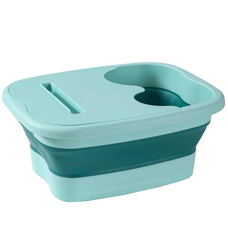 Foldable Footbath Massage Bucket Soaking Bucket Folding Spa Foot Bath Bucket Household Sauna Bathtub Pedicure Bath Supplies Pink