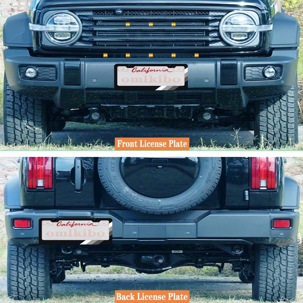 Tri-Color 3 Color Aluminum License Plate Frame Cover Holder Compatible With Toyota Vehicle Truck Trailer SUV. (White Gray-02)