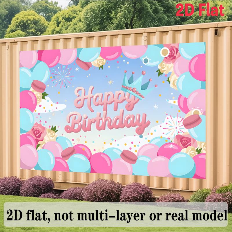Birthday Theme Banner, Multicolor Photo Backdrop Wall Decor for Party