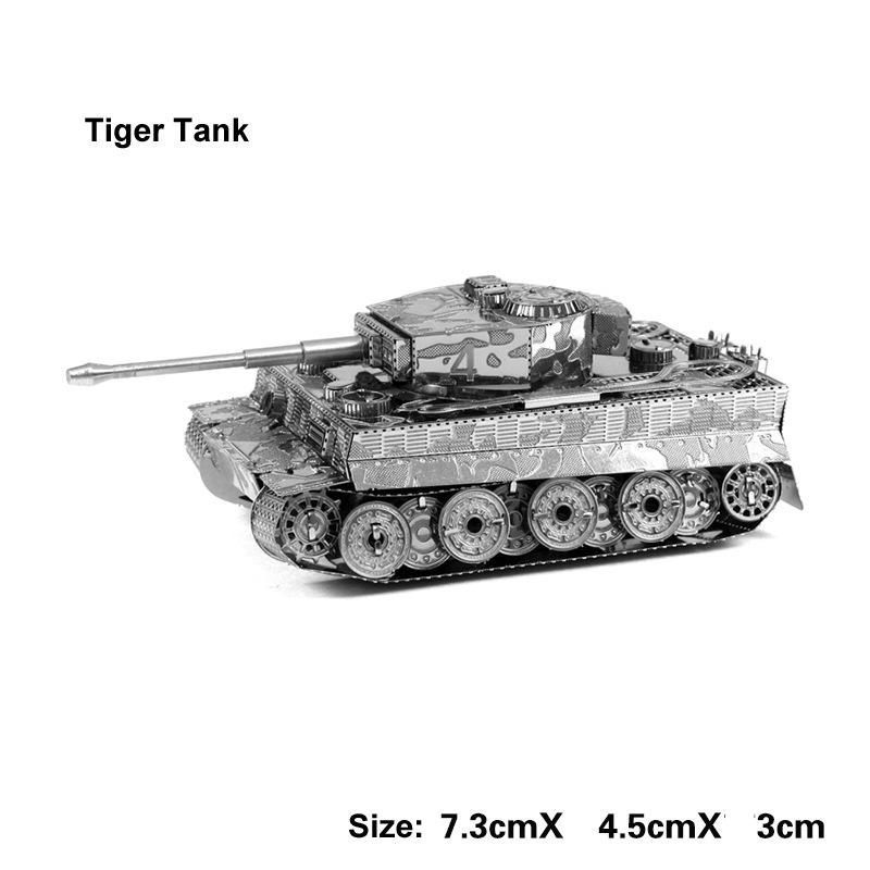 3D Metal Puzzle: Tiger, T34, and Churchill Tank Models - Perfect Birthday Gift