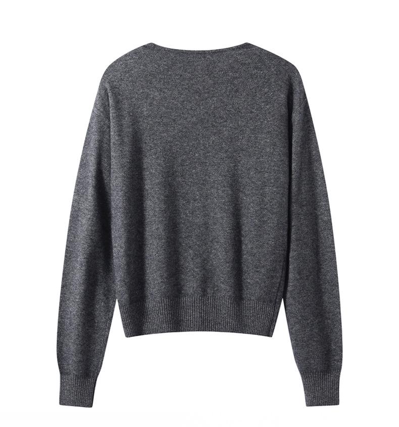 35% Cashmere Women's Color Block Faux Layered Korean Style Pullover Sweater