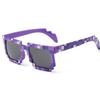 Trendy Small Sunglasses Mosaic Pixel Glasses Novelty Gift 709 (Lenses Color: Green, Size: One Size)