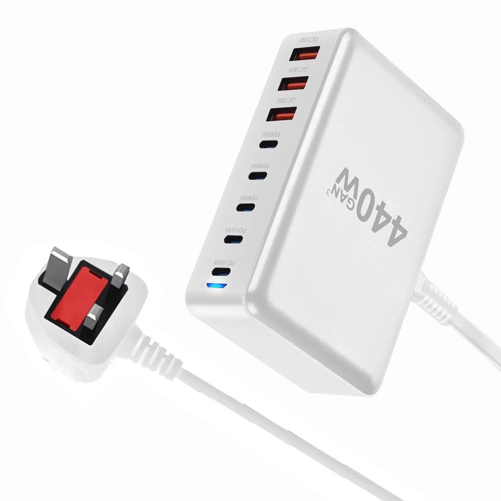 440W USB C Charger 8 Port Charging Station 100W Dual PD Compatible MacBook Pro Air iPad iPhone 16 15 14 13 Pro Max