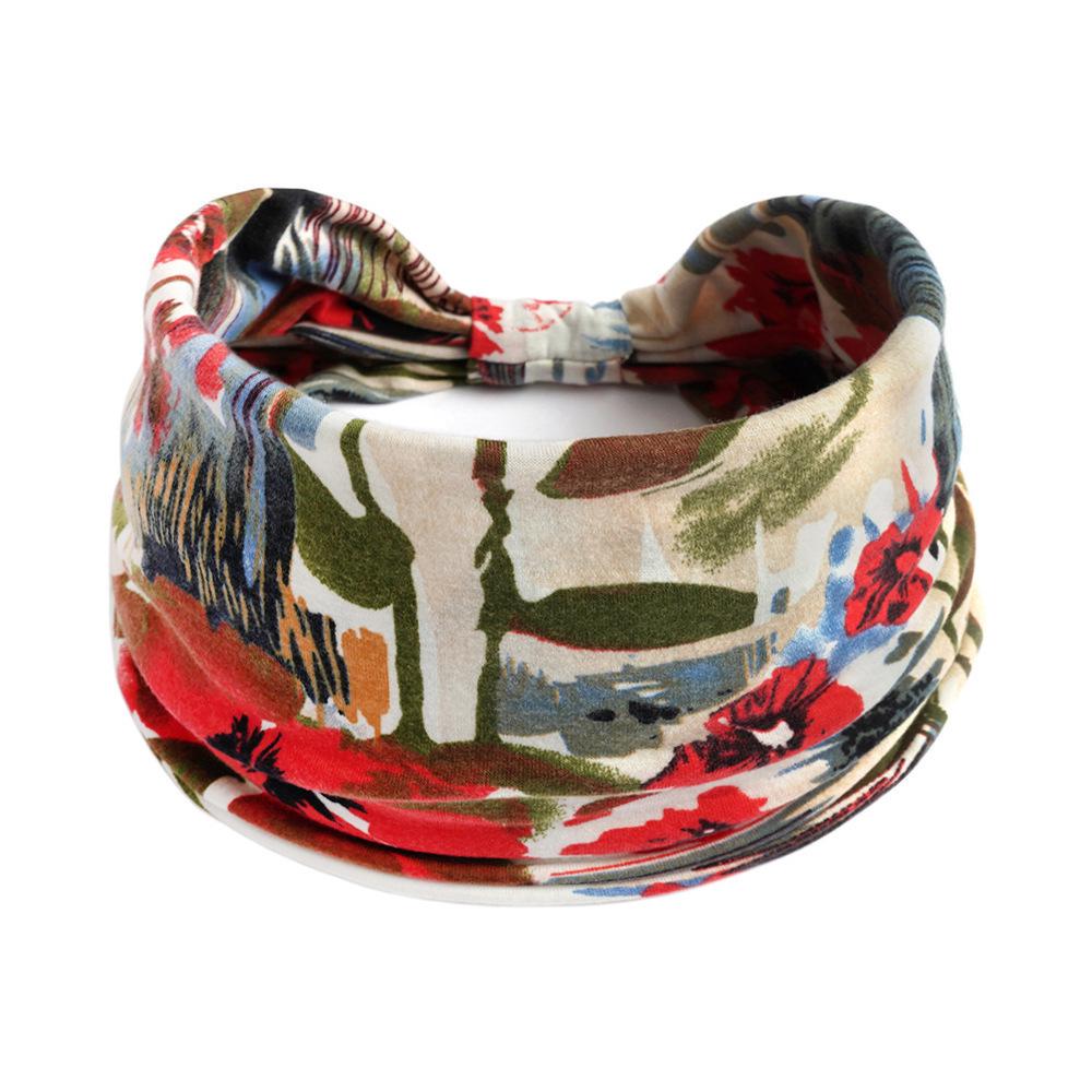 Böhmisches Yoga Stoff Stirnband: Schweißabsorbierendes, elastisches Baumwoll-Sportstirnband für Damen