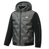 Mens Winter Down Jacket With Detachable Hood Knit Cuffs 90% White Duck Slim Fit Urban Daily Wear