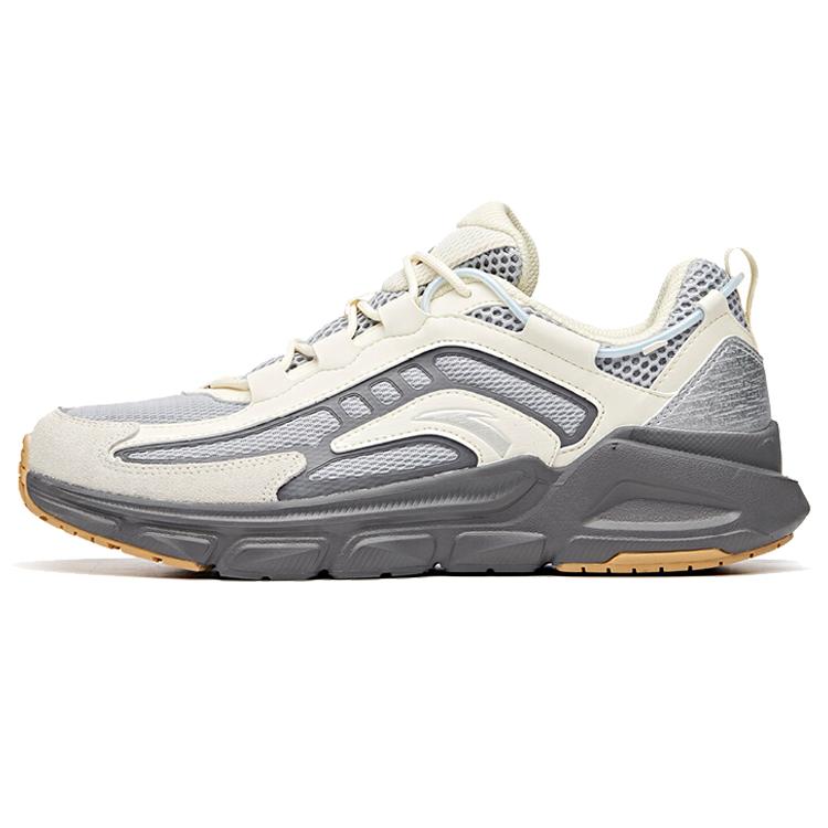 

New Anta Cushioned Slip-Resistant Abrasion-Resistant Low-Top Running Shoes Men s Mist White 912035581-5 44.5