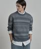 WORK ON BODY OFF Decor Semi-Overfit Fair Isle Knit [Blue]
