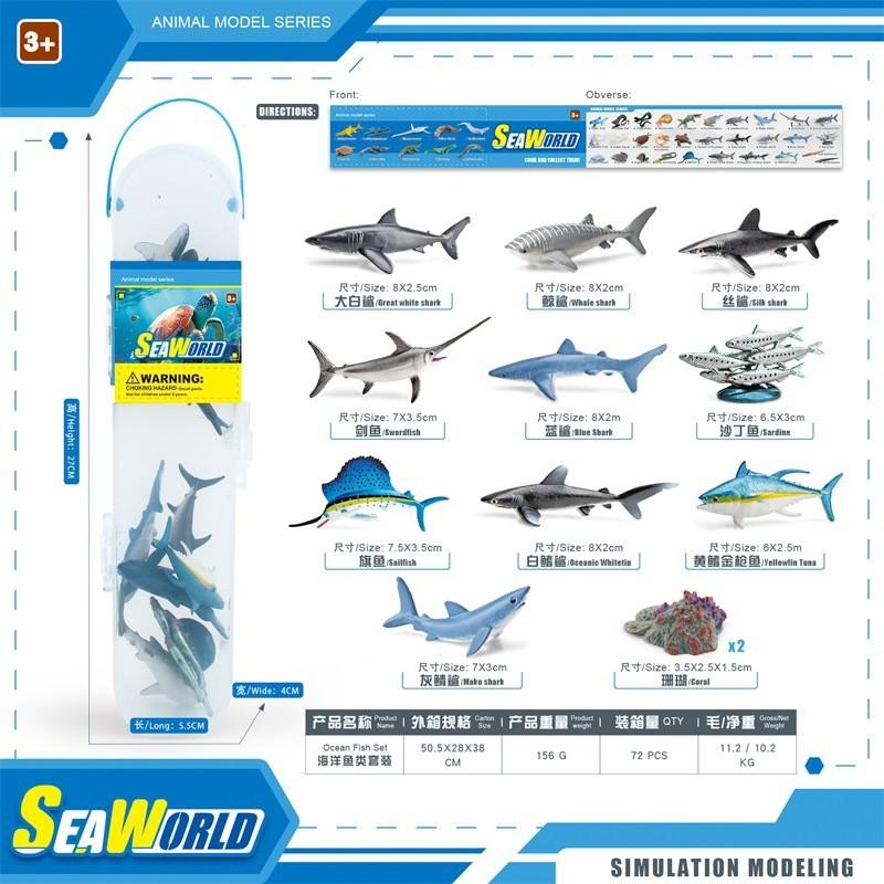 Hochwertiges PVC Ozeanfisch Statisches Modell mit Antikem Meeresleben und Korallen