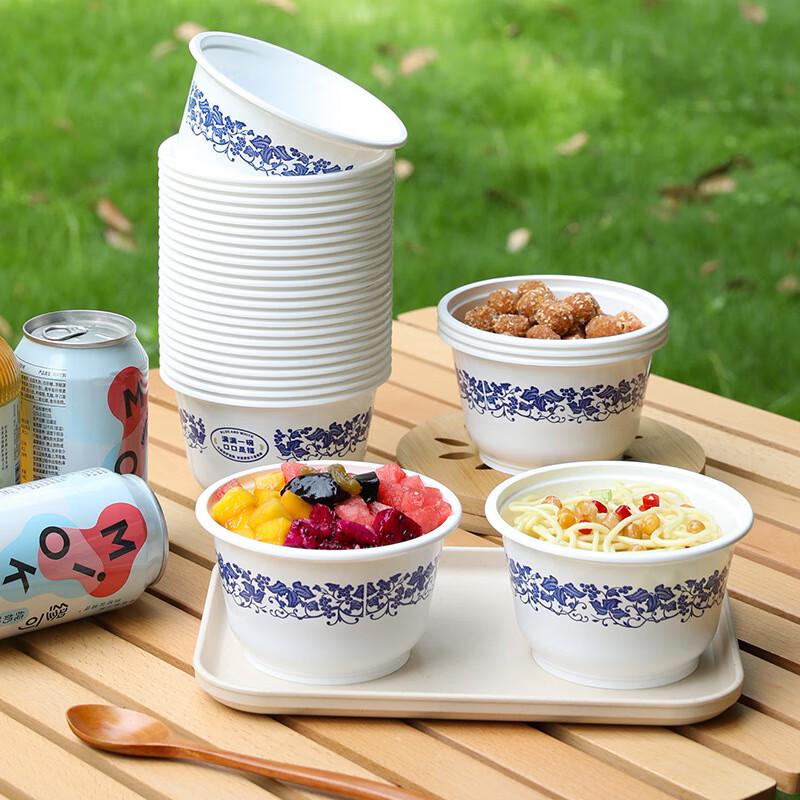 Meiliya Disposable Blue & White Porcelain Takeout Containers