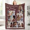 Custom Blanket With Text Photo Collage Personalized Picture Blankets Souvenirs Gifts Customized Throw Blanket for Family Mom Dad