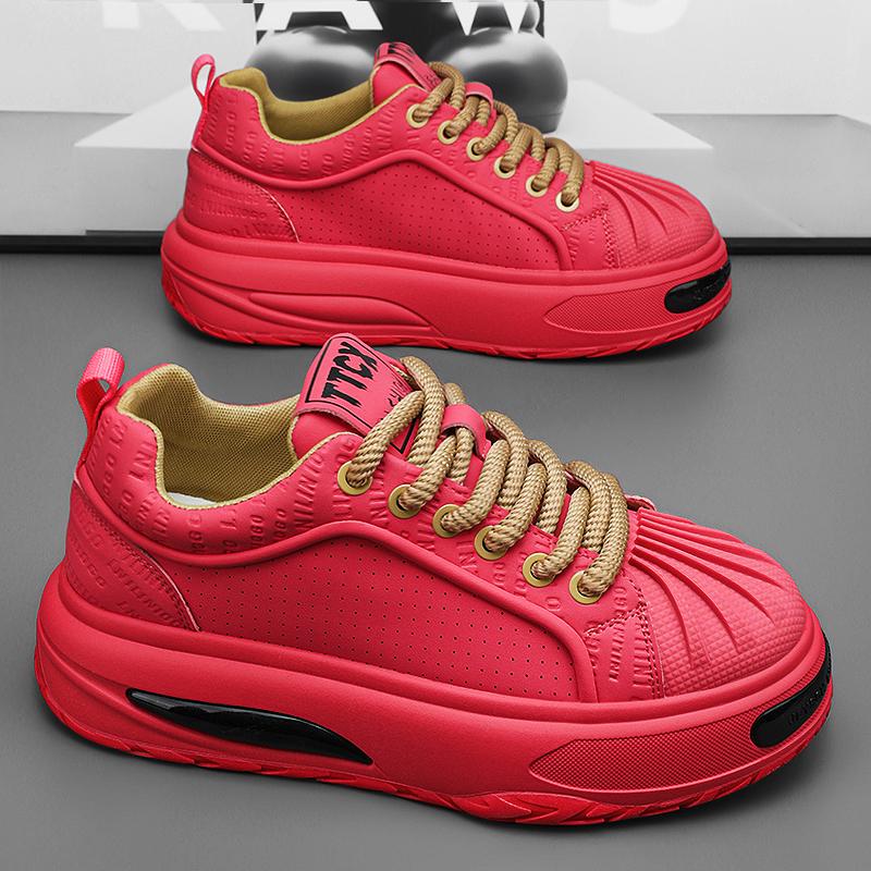 

Мужские черные кожаные кроссовки Shell Toe - толстая подошва, модная осенняя спортивная обувь 44 Standard