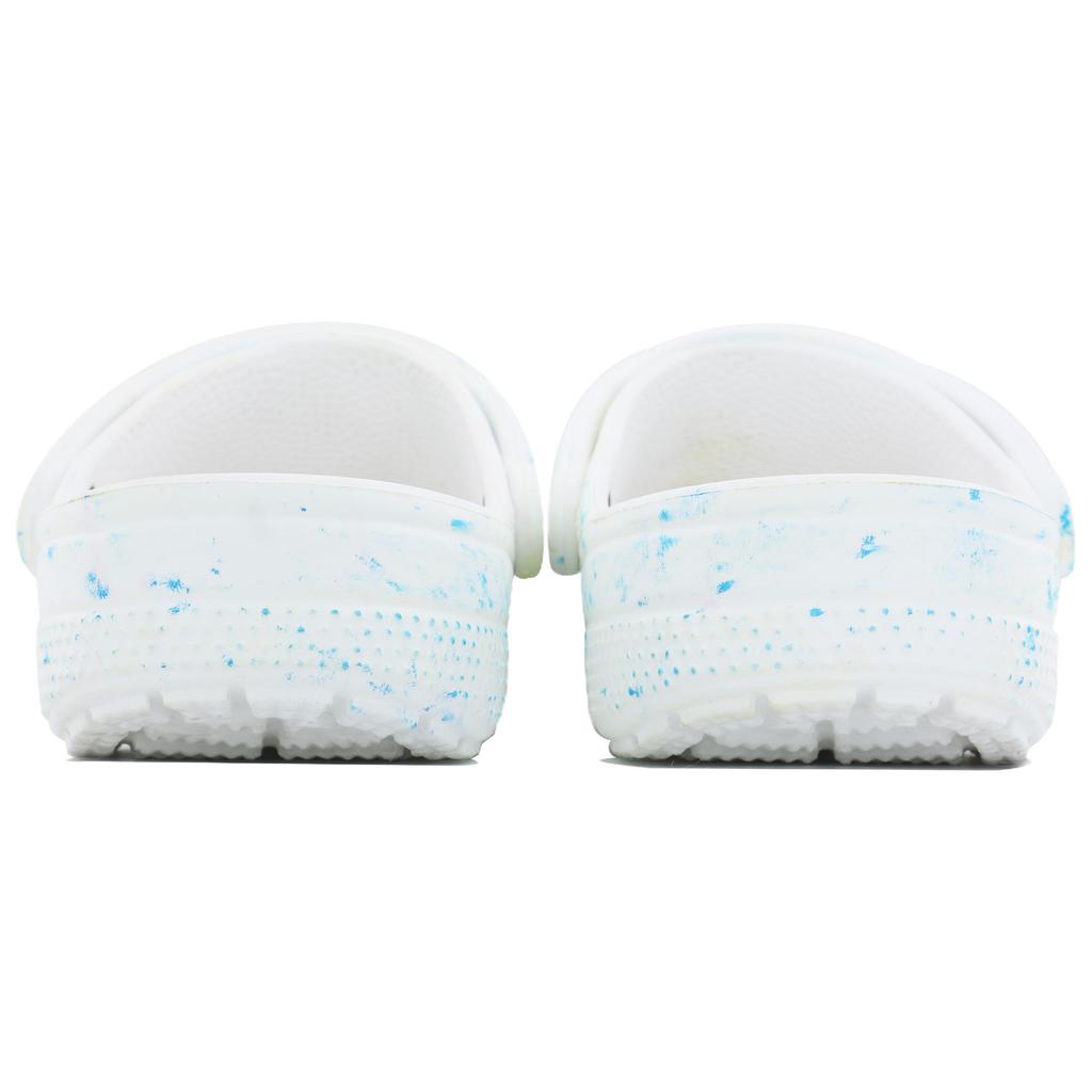 Crocs Classic clog Happy Long Live SDS Hand-Painted Ink Splash Graffiti Design Comfortable Versatile Hole Shoes Unisex White