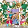 Green Jungle Themed Birthday Party Decoration Balloon Arch Dark Green Forest Animal Balloon Chain