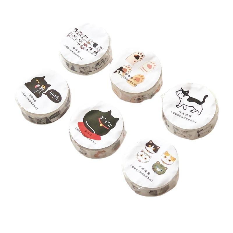 1.5*500cm Creative and Cute Cats and Paper Tape Adhesive Diy Scrapbooking Diary Album Junk Journal Supplies