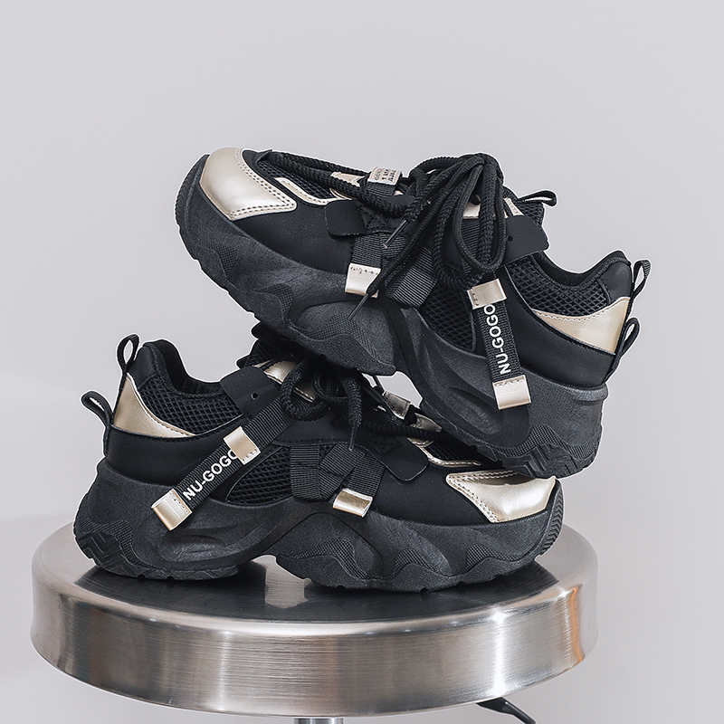 Fashion Thick Bottom Thick Heel Cute Shoes Basketball Sneakers Women Brands Women Lace-up Boots Sports Fit Overseas High-tech